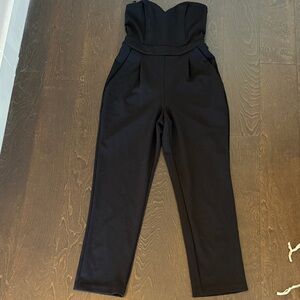 Express Black Strapless Jumpsuit